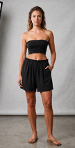 Conjunto palabra de honor fruncido con short