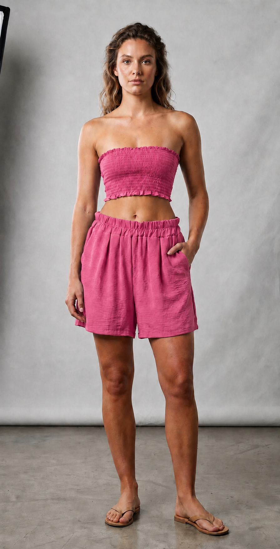 Conjunto palabra de honor fruncido con short