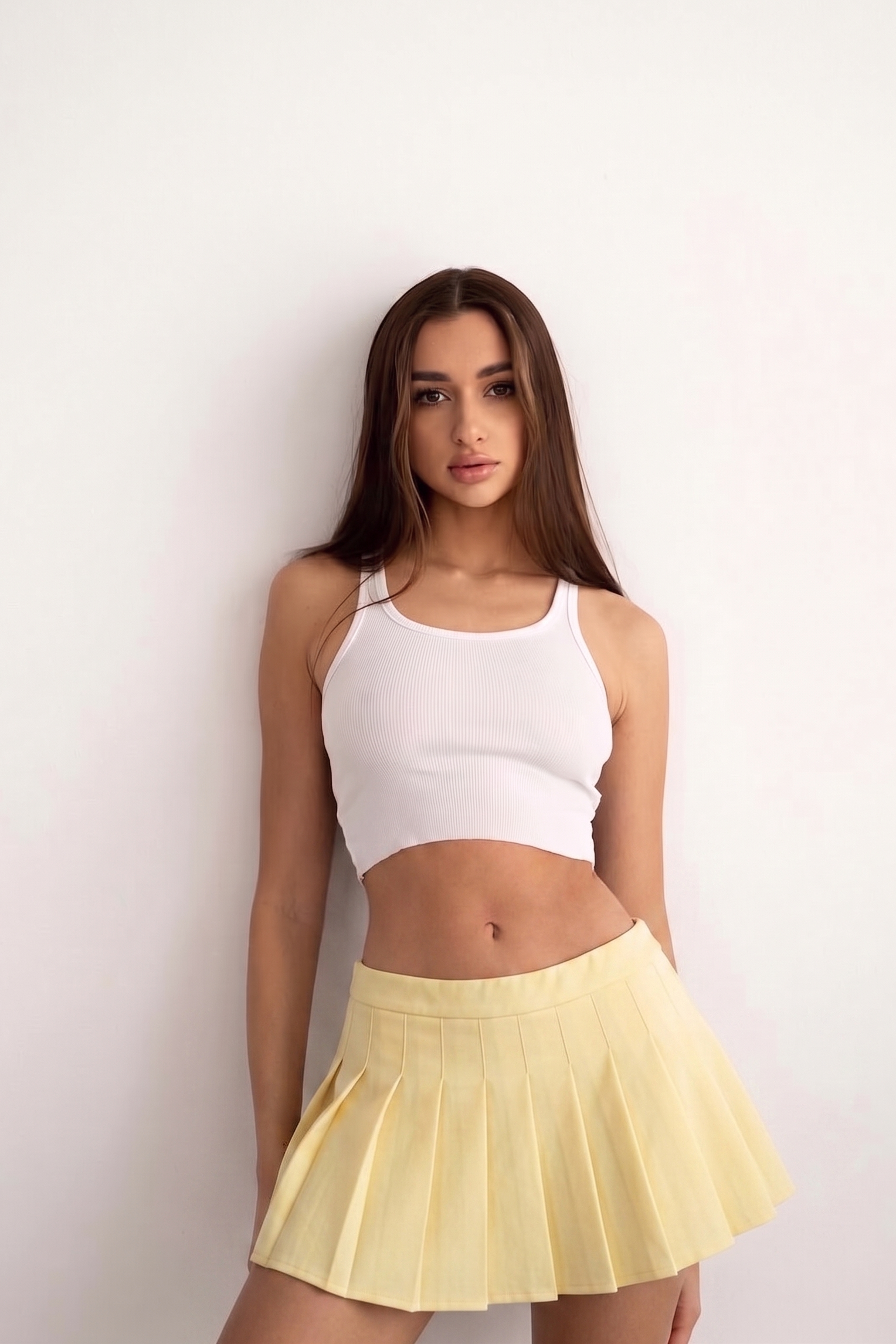 Falda pantalón plisada de talle alto