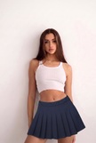 Falda pantalón plisada de talle alto