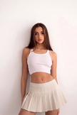 Falda pantalón plisada de talle alto