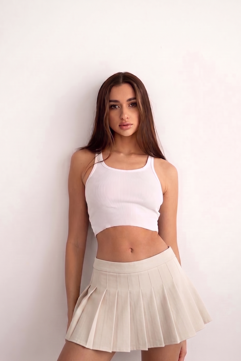 Falda pantalón plisada de talle alto
