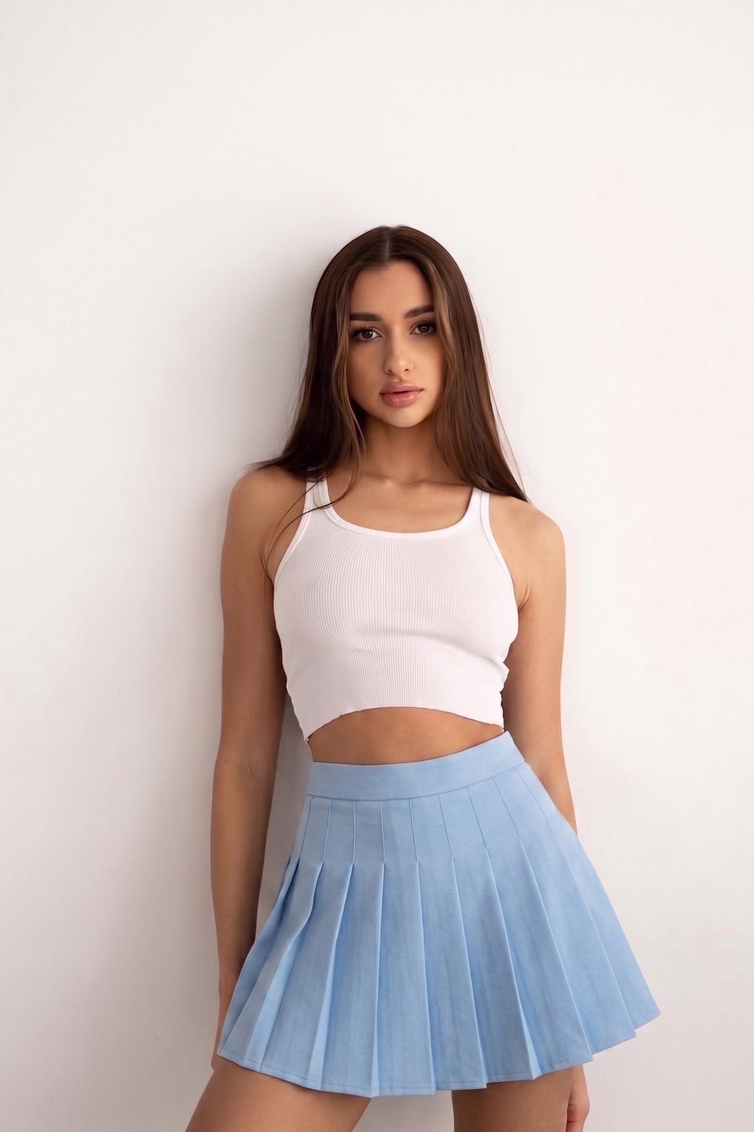 Falda pantalón plisada de talle alto