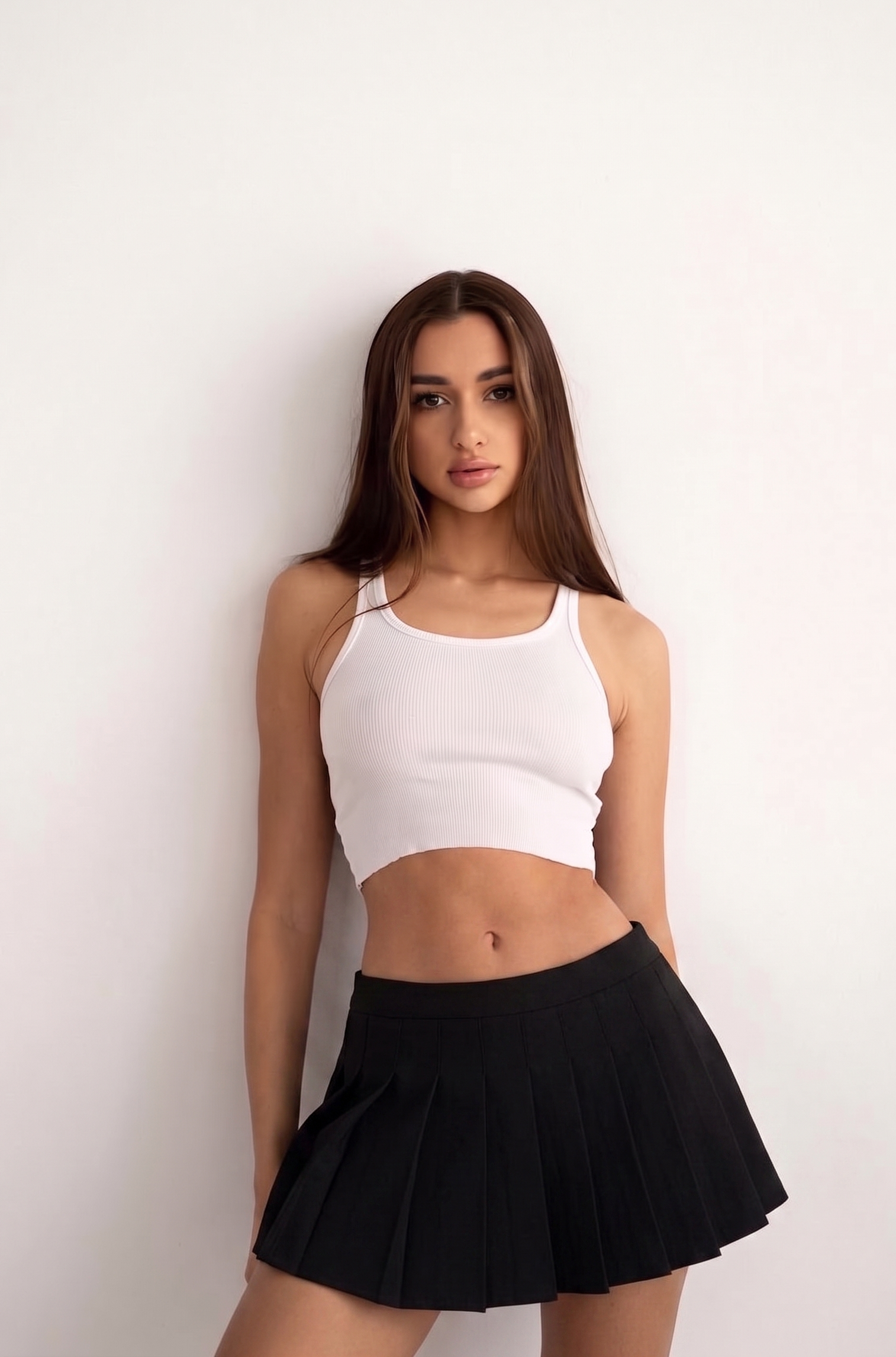 Falda pantalón plisada de talle alto