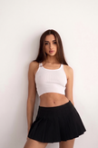Falda pantalón plisada de talle alto