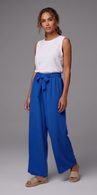 Pantalón palazzo con lazo en cintura