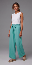 Pantalón palazzo con lazo en cintura