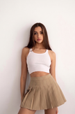 Falda pantalón plisada de talle alto