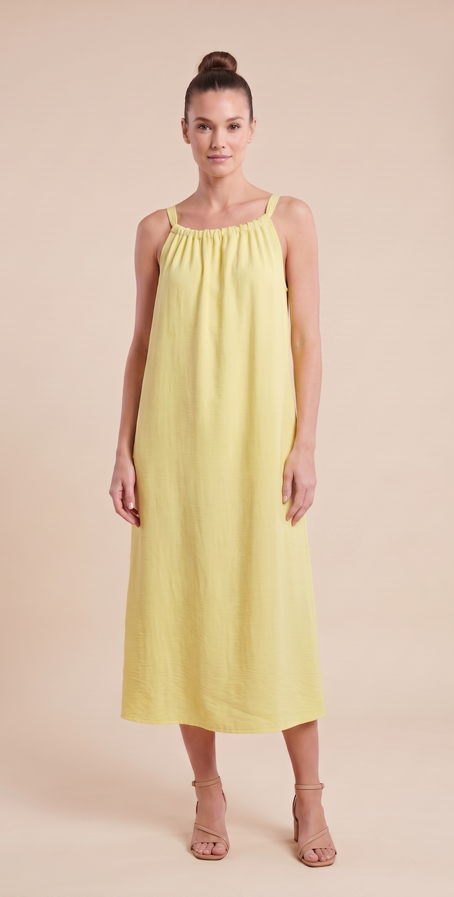 Vestido midi fluido con lazada trasera
