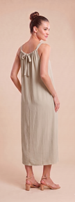Vestido midi fluido con lazada trasera
